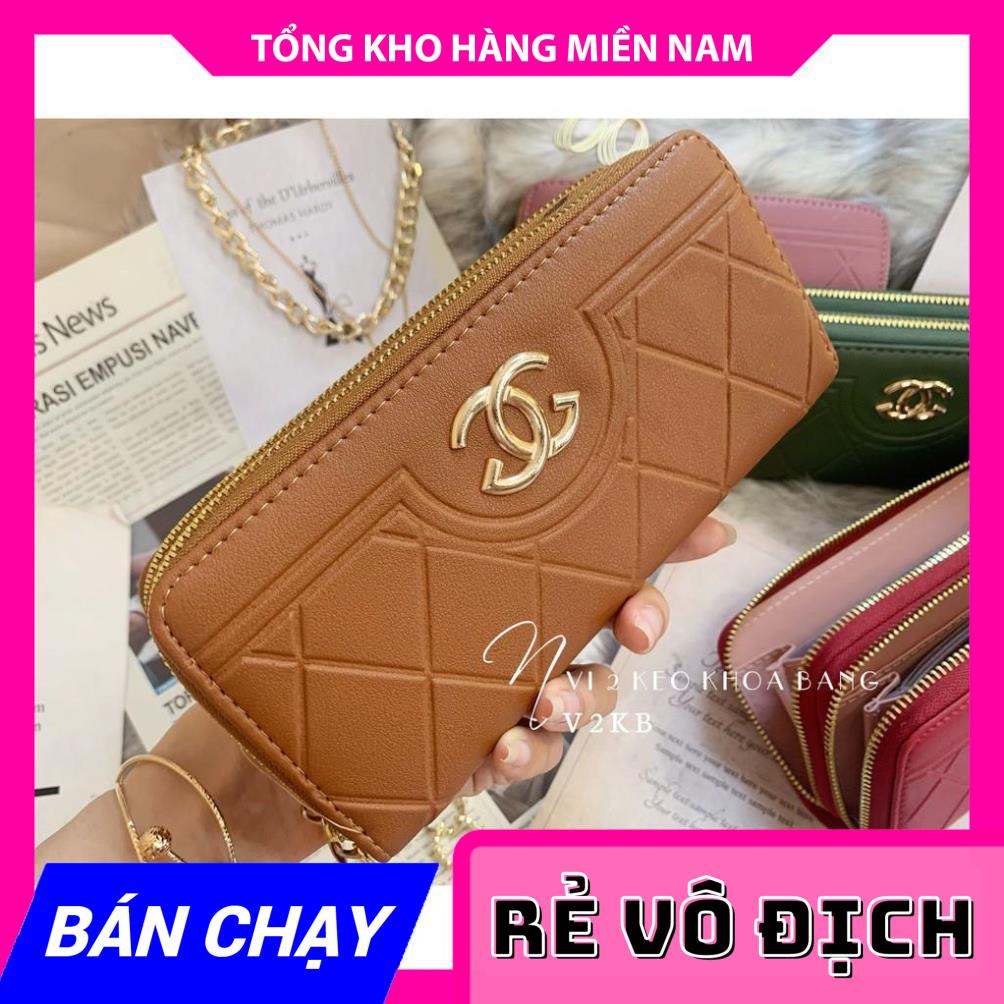 VÍ 2 KÉO X SỌC CHÉO V2KB - 162 ⚡FREESHIP⚡100% ẢNH THẬT⚡ CHUYÊN SỈ - GIÁ TỐT  MY