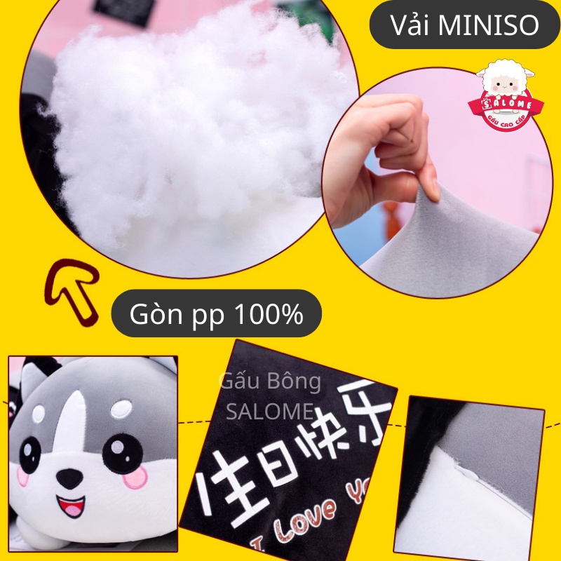 Gấu Bông Mèo Bi Mắt Tròn Cute SALOME, Gối ôm hình mèo Cao Cấp