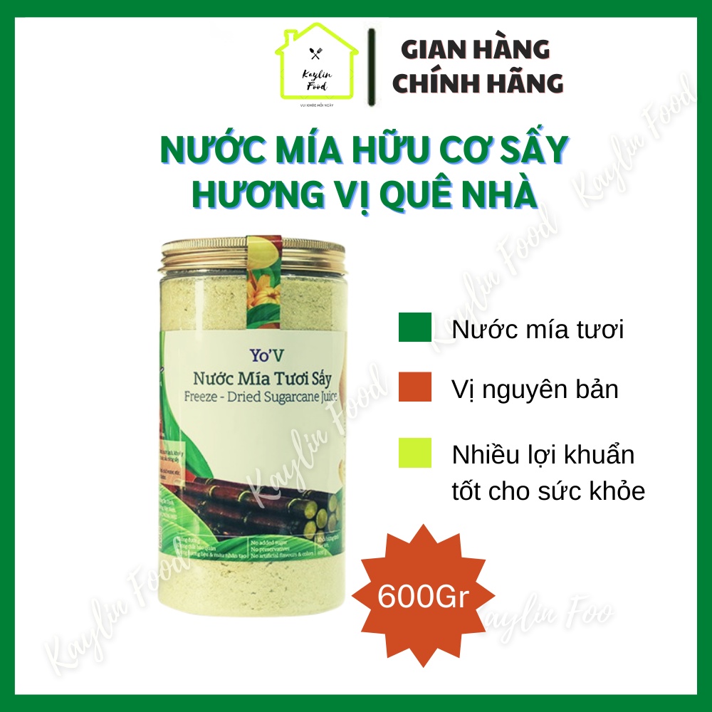 Nước Mía Tươi Sấy Yo'V Vinamit Lon 600g Nước Mía Thật Hương Vị Thật