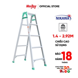 Thang nhôm chữ A Nikawa NKY-5C - 5 bậc - có thể duỗi thẳng- nhập khẩu Nhật Bản - bảo hàng 18 tháng