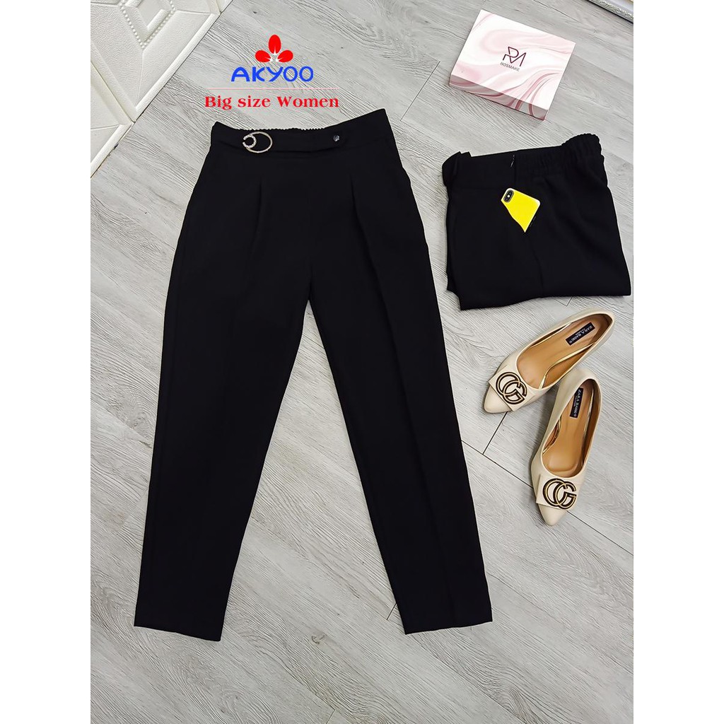 FREE SHIP - QUẦN ÂU BAGGY BIG SIZE CÔNG SỞ AKYO NỮ GIỚI (60KG-100KG) VÒNG 3 MAX 130CM | BigBuy360 - bigbuy360.vn