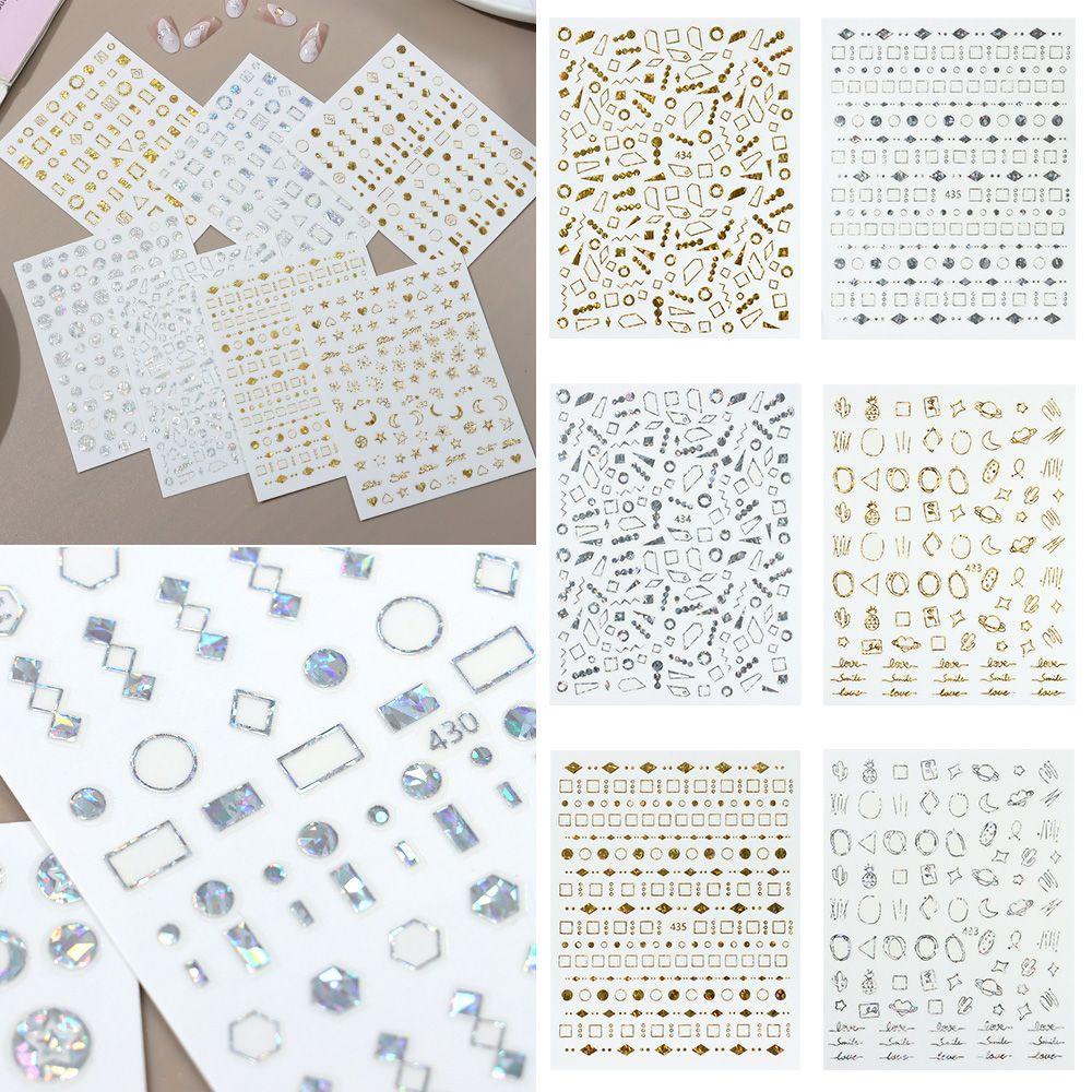 [Hàng mới về] Miếng dán 3D trang trí móng tay nghệ thuật nhiều màu hình ngôi sao mặt trăng DIY