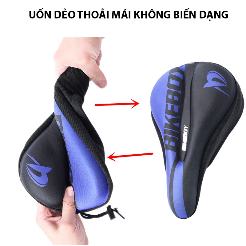 Bọc yên xe đạp thể thao BIKEBOY cao cấp, êm ái thoáng khí tặng kèm áo mưa chống thấm nước cho yên