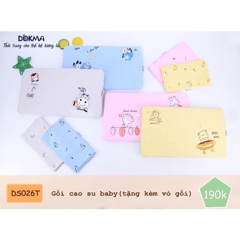Gối cao su non Dokma tặng kèm vỏ gối