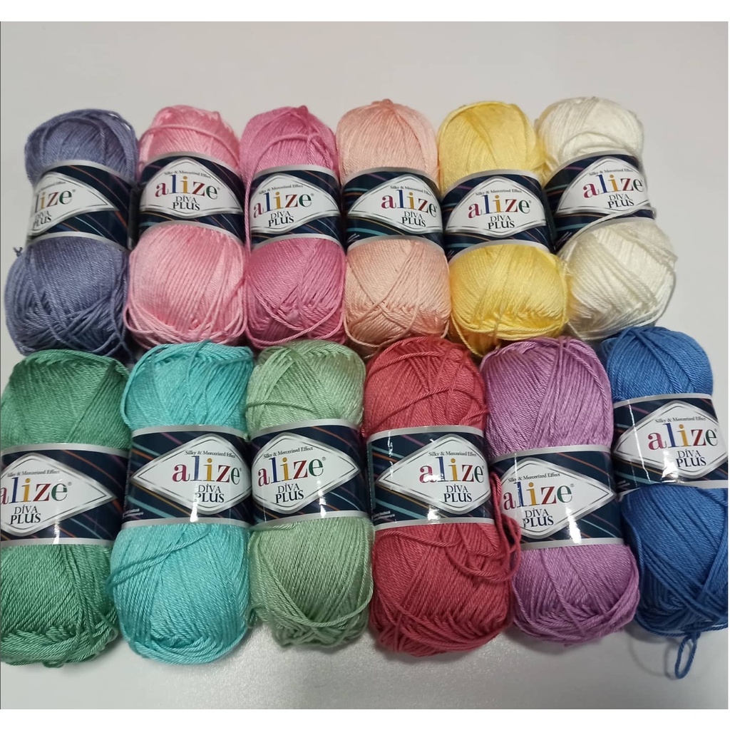 Cuộn sợi bóng Diva Plus hãng len Alize Yarns nổi tiếng, đan/ móc áo váy bikini túi ví