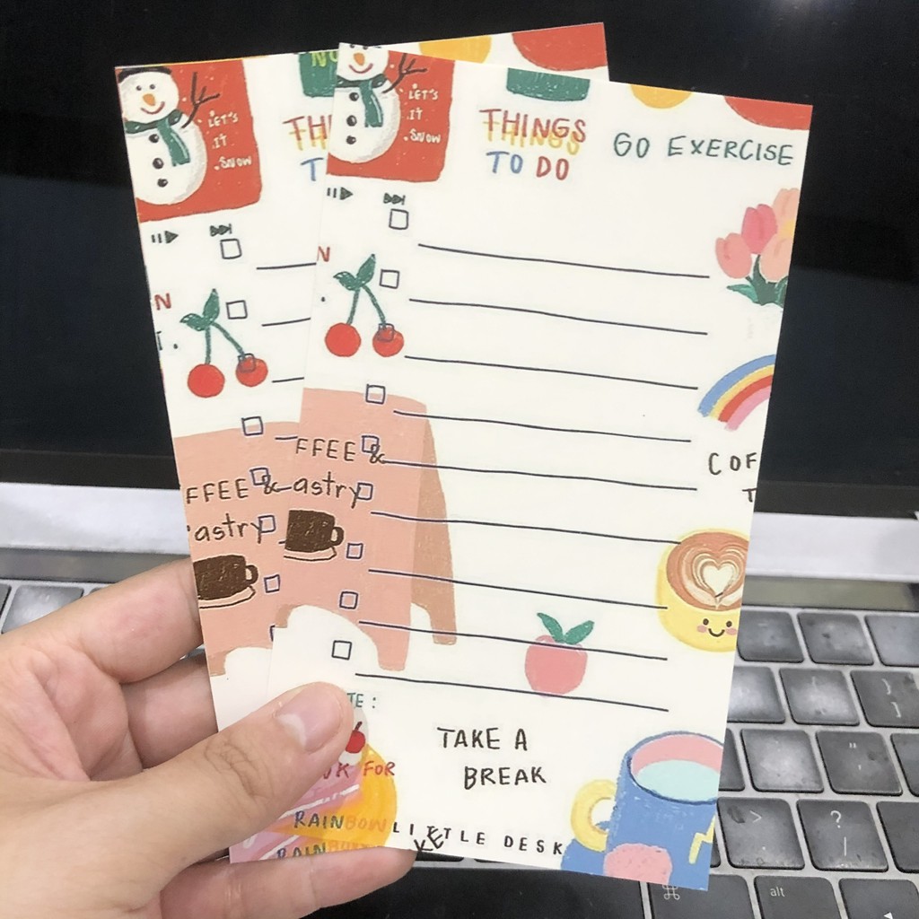 Tấm sticker ghi chú -  Sticker Todo list/Checklist dán sổ, bàn học, bàn làm việc, kính, tủ, góc học tập..v.v..