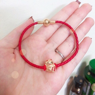 Charm Mèo thần tài mạ vàng999 (kèm dây hoặc không)