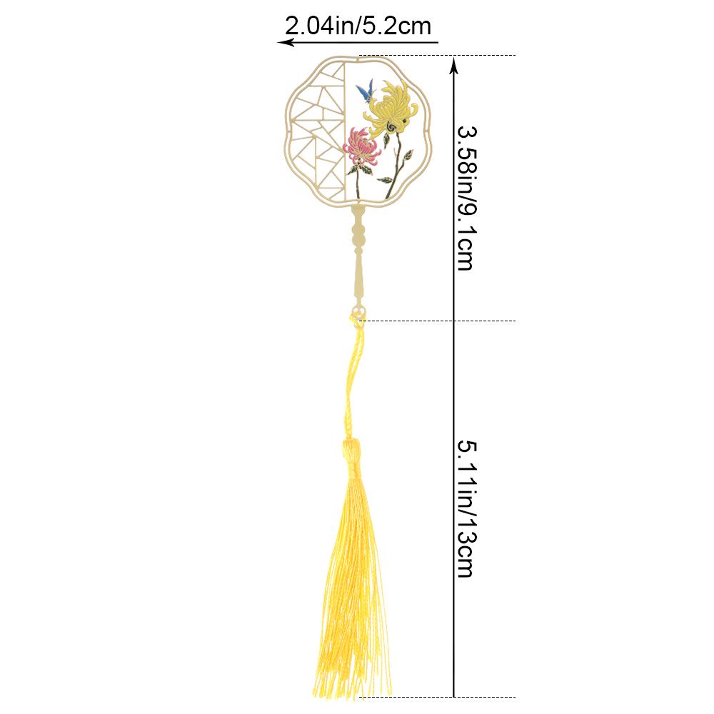 Thẻ Đánh Dấu Trang Sách Bằng Kim Loại Thiết Kế Đục Lỗ Phối Tua Rua Phong Cách Retro