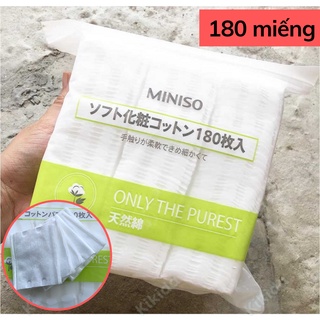 Bông tẩy trang MINISO 180 miếng 1000 miếng an toàn siêu mềm mịn cho nữ tẩy trang môi da mặt