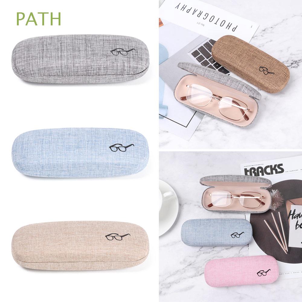 PATH Vintage Portable Hard Leather Candy Color Simple Glasses Logo Glasses Box