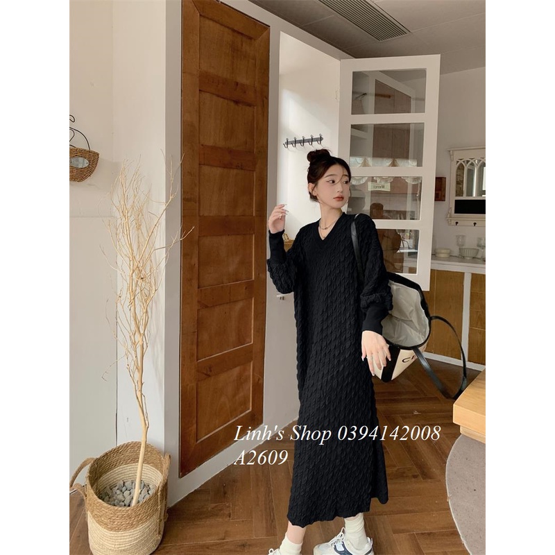 Váy len Suông Dài Tay Mùa Đông A2609