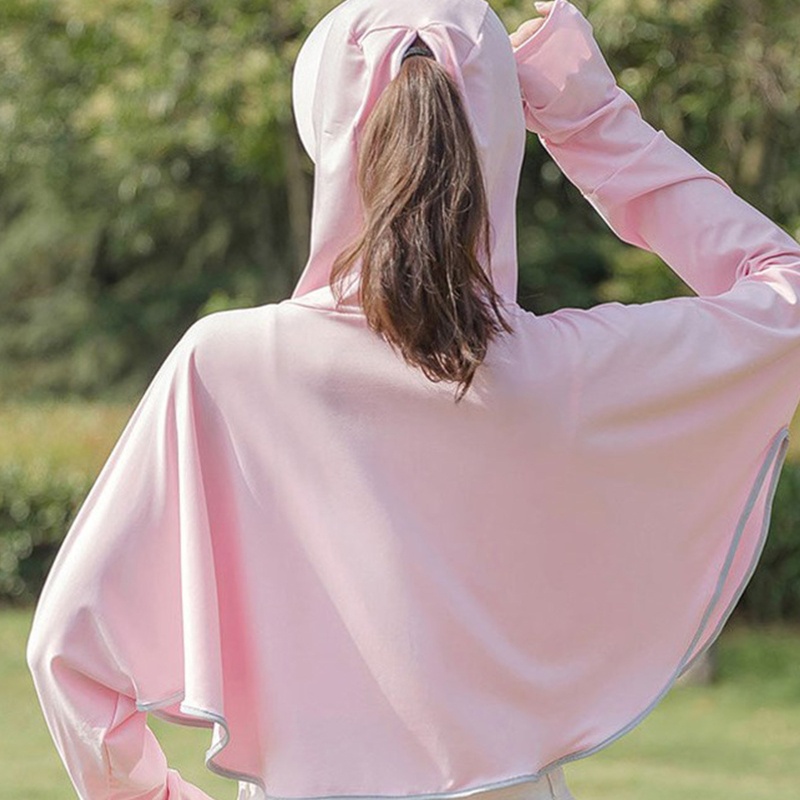 Áo Khoác Chống Nắng Bằng Lụa Lạnh Nhẹ Tay Dài Có Khóa Kéo Thoáng Khí Thời Trang Mùa Hè Cho Nữ