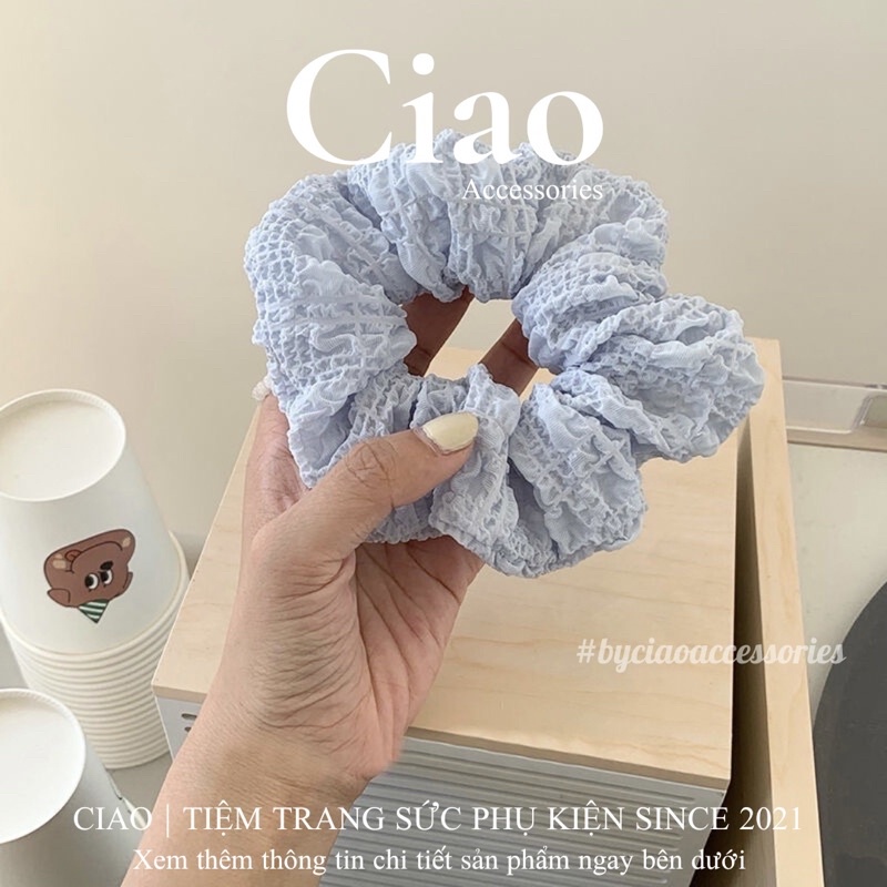 [HOẢ TỐC 1H] Dây buộc tóc/ Scrunchies vải nhúng màu kẹo ngọt xinh xắn mã 18 Ciao accessories