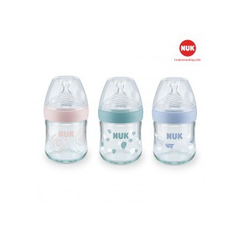 [CHUBBYSHOP] Bình sữa đa tia Nuk thủy tinh cho bé Nature Sense 120ml/240ml