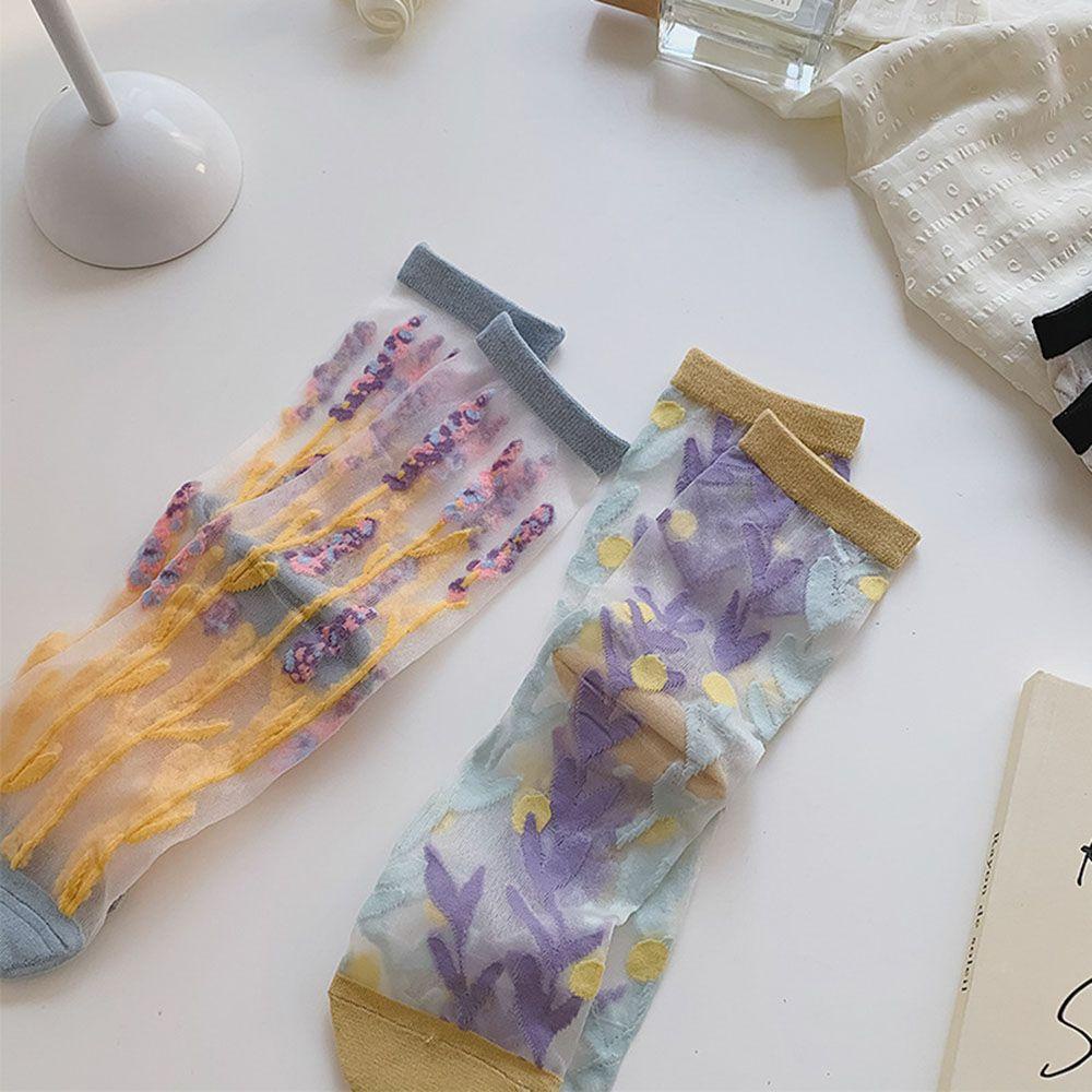 Vớ Cotton Cổ Thấp Trong Suốt Thoáng Khí Thời Trang Xuân Hè Cho Nữ