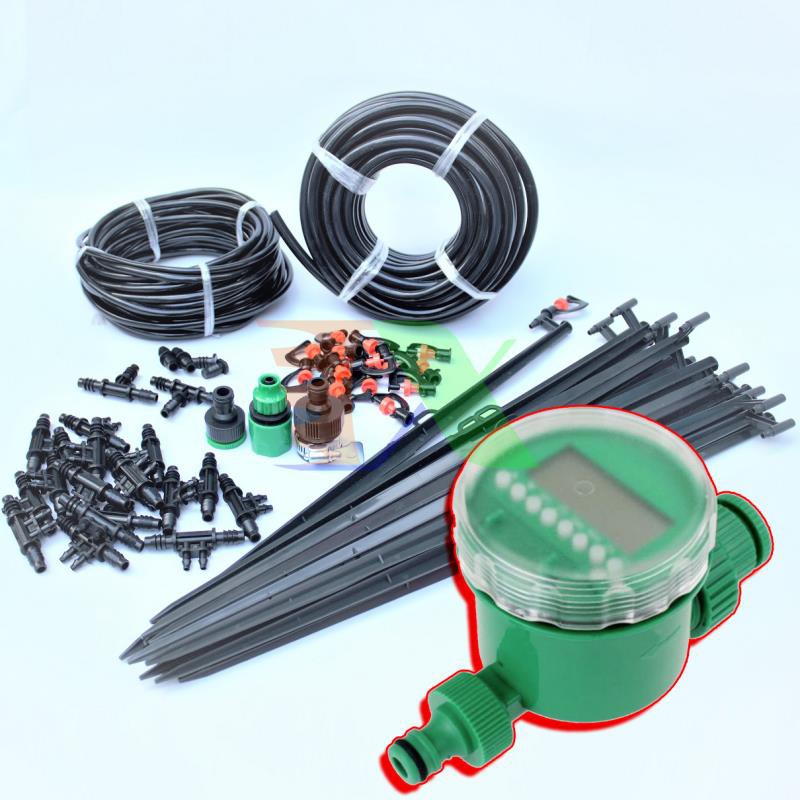 Bộ Kit 16 Que cắm tưới xoay đầy đủ + Van hẹn giờ Fujin-X, TX-DIY-015, Kit tưới tự lắp DIY Tưới xoay 306 độ