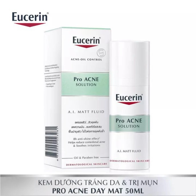 [CHÍNH HÃNG] Kem dưỡng giảm mụn Eucerin ProAcne A.I Matt Fluid 50ml