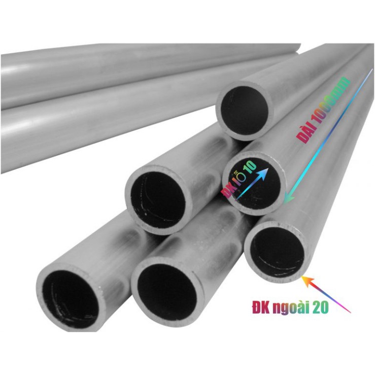 Cây NHÔM ỐNG Đường Kính Ngoài D20mm ,Đường Kính Lỗ 10mm ,Chiều Dày 5mm dài 1 mét PHUTROCONGNGHIEPVN007SHOP