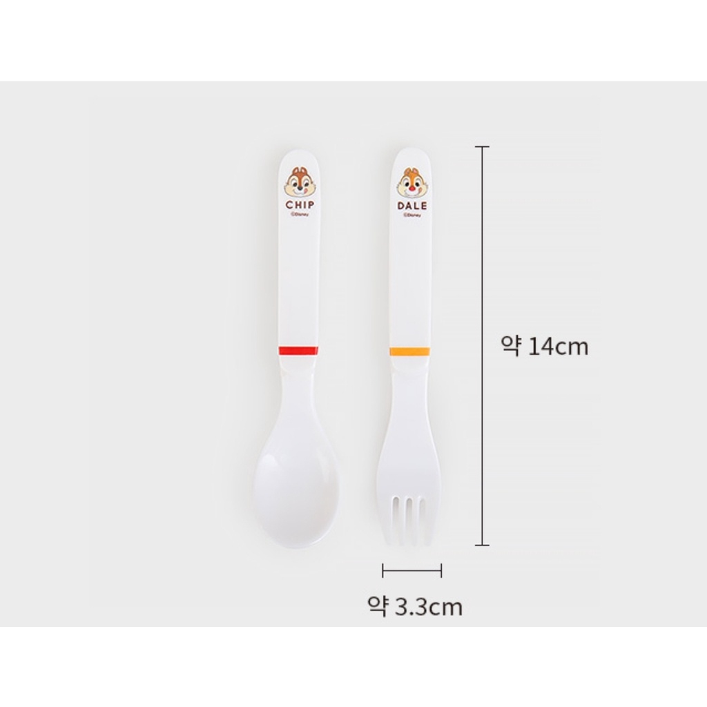 [DAISO Korea] Bộ Muỗng Nĩa Tráng Miệng Chip &amp; Dale Melamine Hàn Quốc