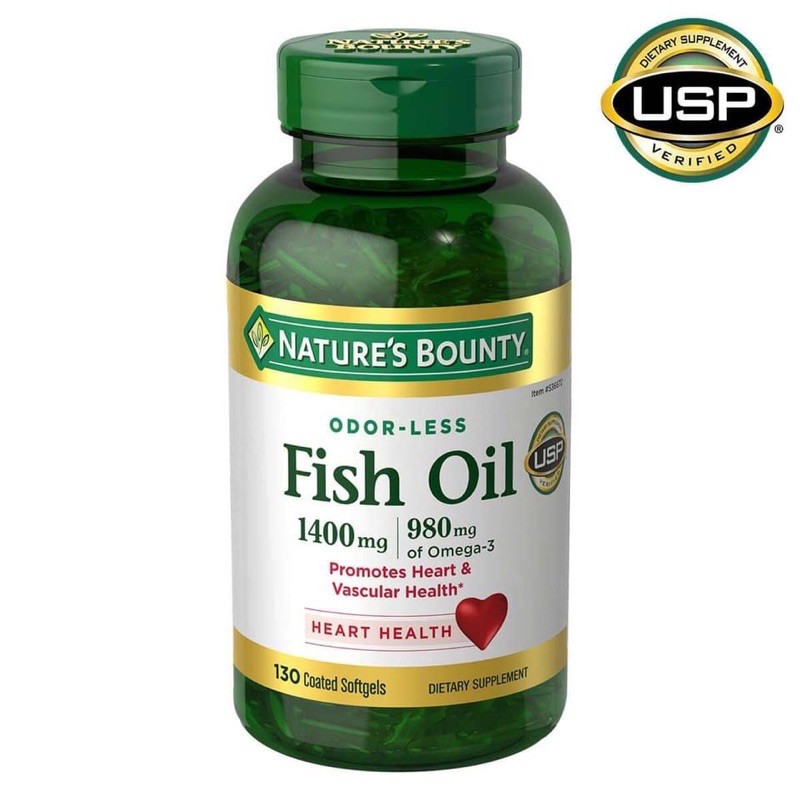 Viên dầu cá Nature’s Bounty Fish Oil Mỹ 130 viên nang mềm