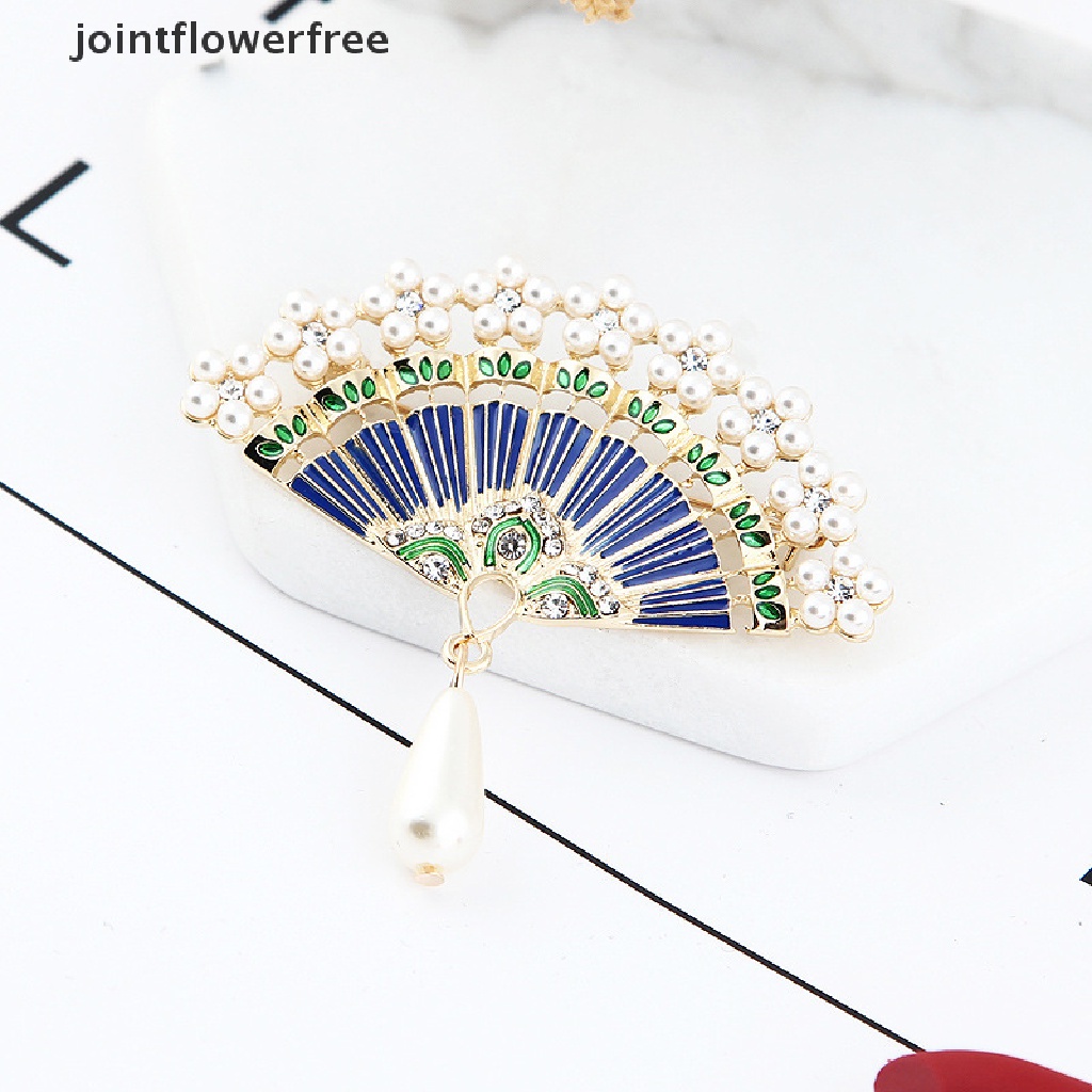 Ghim cài áo hình dạng chiếc quạt phong cách vintage thời trang