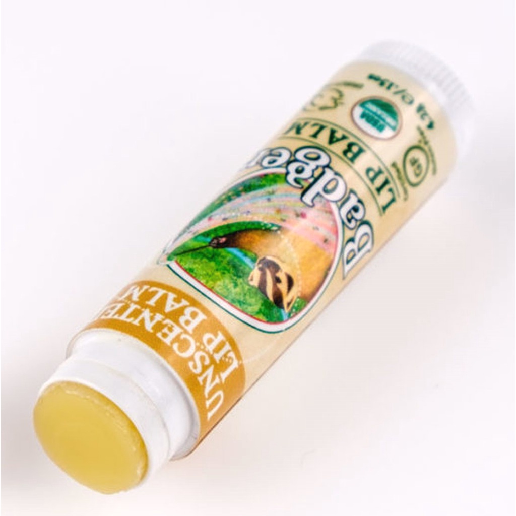 Son dưỡng môi hữu cơ BADGER - Classic Unscented Lip Balm USDA Organic - không màu không mùi 4.2gr