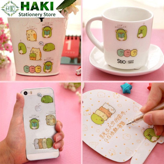 Sticker cute hoạt hình HAKI, hình dán sticker cute 50 miếng trang trí sổ đáng yêu dễ thương giá rẻ ST01