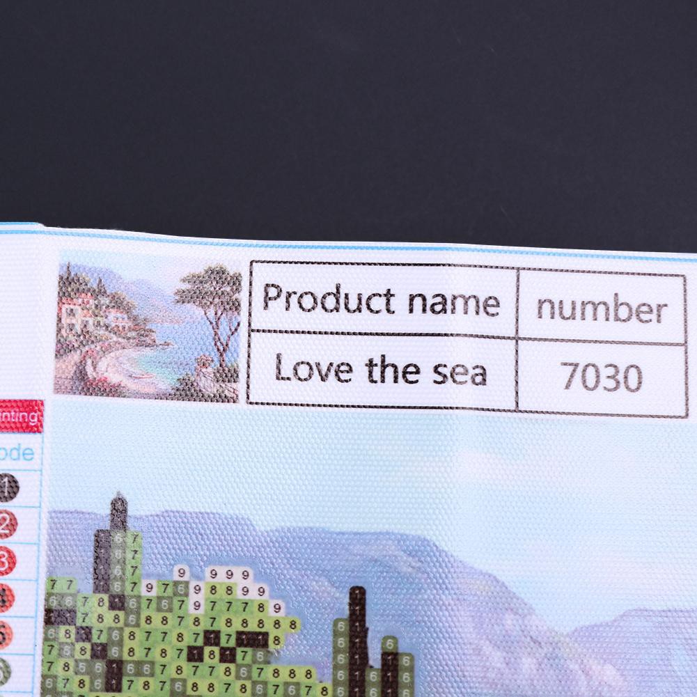 Bộ tranh đính đá 5D tự hoàn thành họa tiết phong cảnh biệt thự bên bờ biển tự nhiên | BigBuy360 - bigbuy360.vn