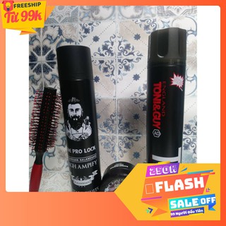 Combo sáp vuốt tóc colmav + gôm xịt the pro lock 420ml + gôm xịt tóc toni guy + tặng lược
