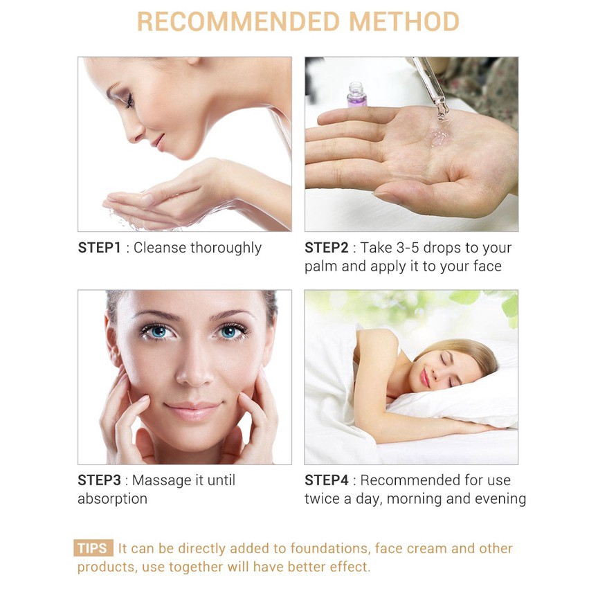 Serum dưỡng ẩm LANBENA Hyaluronic Acid/ Vitamin C/ 24K Vàng Sáu Peptide làm trắng da chống lão hóa 15ml