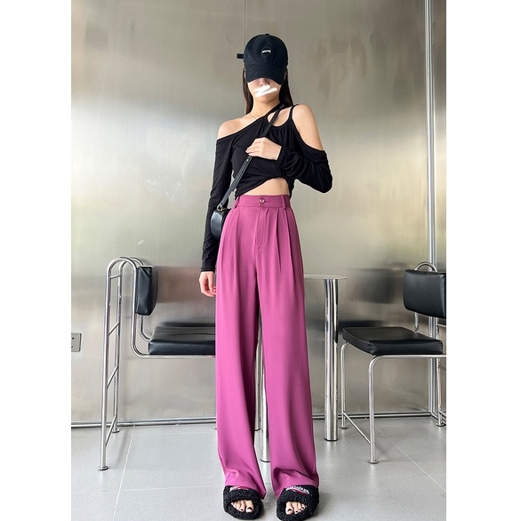 Quần ống rộng Phong Cách Hàn Quốc Thời Trang Cho Nữ