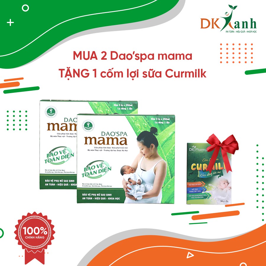 [HÀNG CHÍNH HÃNG 100%] Combo 2 Dao'spa mama TẶNG cốm lợi sữa Curmilk (150K) - DK PHARMA