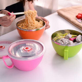 Ca úp mỳ có nắp đậy nhiều màu sắc .
