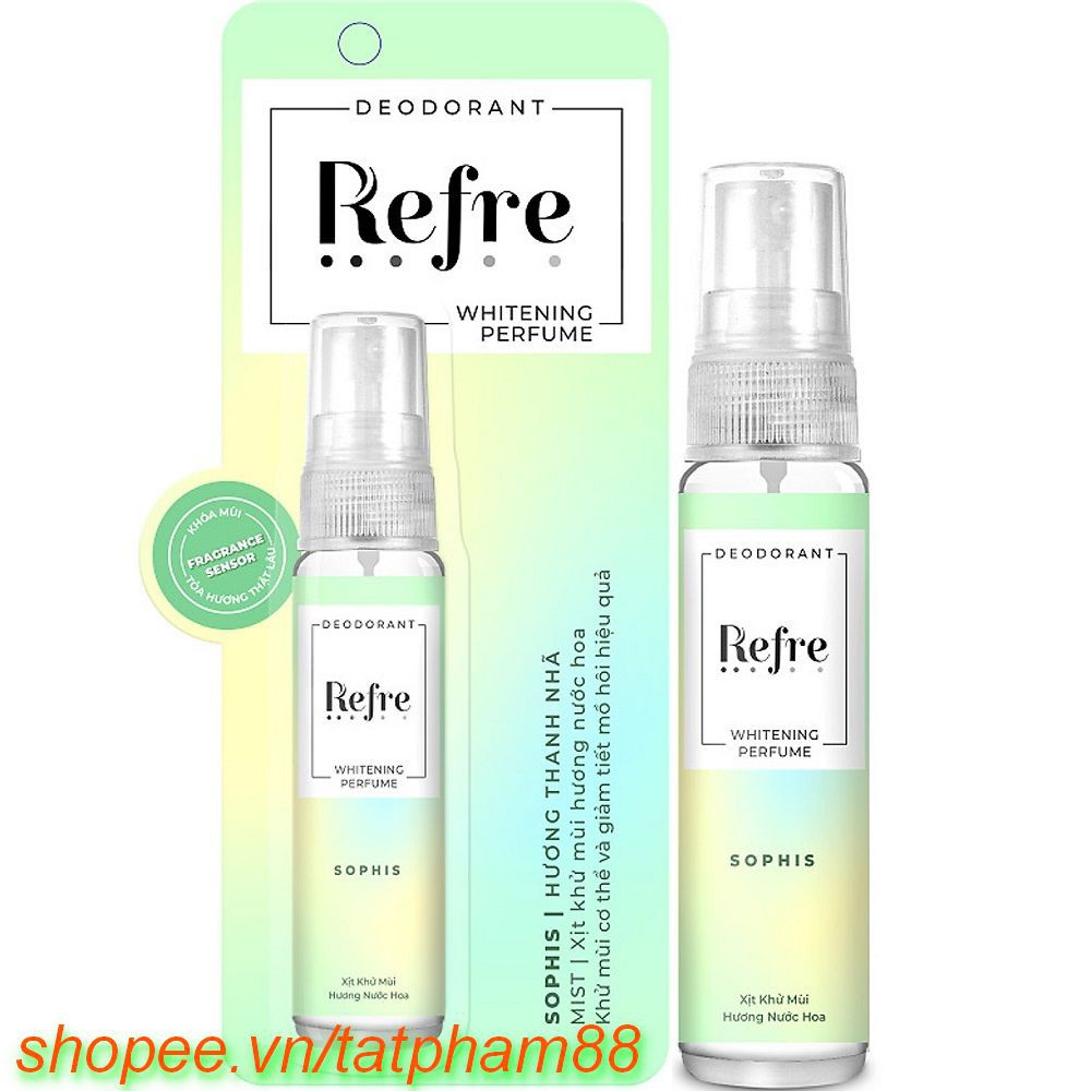 Xịt Khử Mùi Refre 30Ml Dưỡng Sáng Da Với Nhiều Hương Thơm Giúp Bạn Dễ Lựa Chọn Hơn, tatpham88 Chất Lượng Tạo Nên Niềm Ti