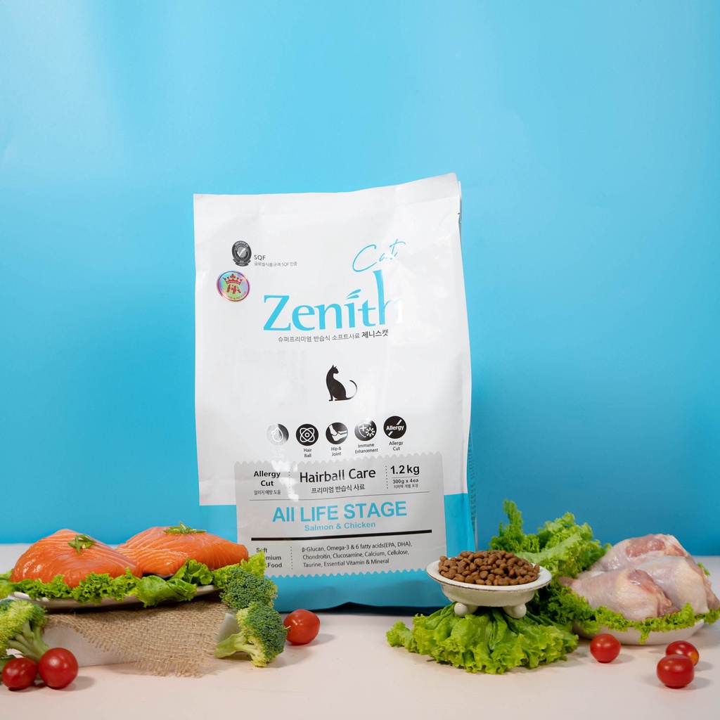 Thức ăn hạt mềm cho mèo Zenith | Không ngũ cốc | Triệt tiêu búi lông