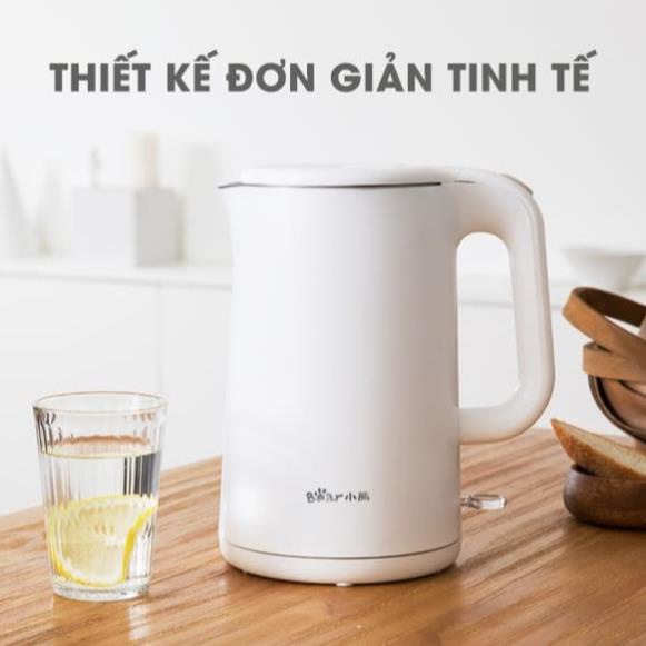 Ấm Bình Siêu Tốc Mini Thông minh 1,7L Bear ZDH-D17K2, Đun Nước Pha Trà, Tốc Độ Siêu Nhanh và Hiện Đại_Bảo Hành 12 tháng