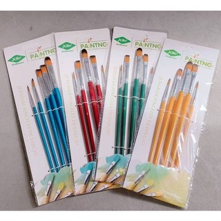 BỘ CỌ VỚI 5 ĐẦU CỌ CƠ BẢN KHÁC NHAU DÙNG ĐỂ VẼ TRANH SƠN DẦU, TÔ MÀU ACRYLIC, MÀU NƯỚC, TÔ MÀU NHÂN VẬT, TƯỢNG