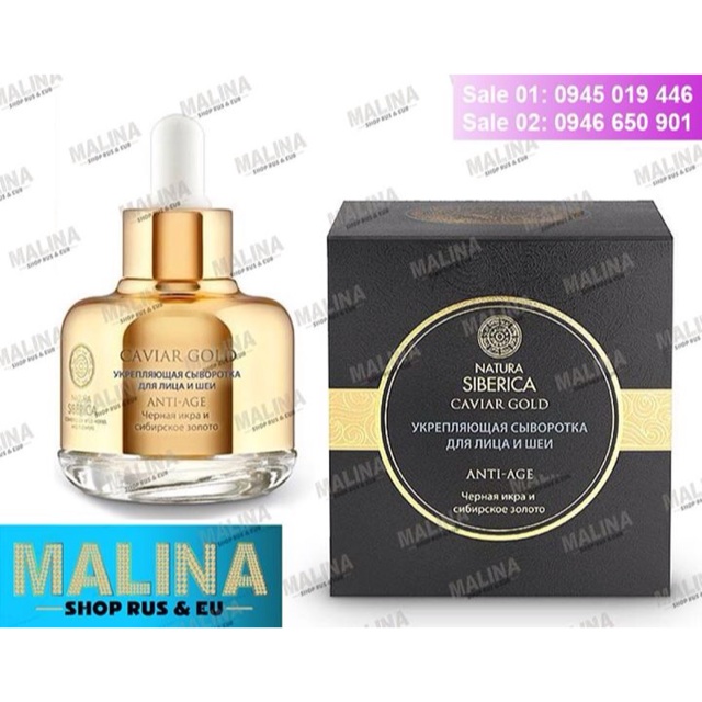 SERUM GOLD CAVIAR CHIẾT XUẤT TỪ VÀNG VÀ TRỨNG CÁ MUỐI DƯỠNG MẶT VÀ CỔ