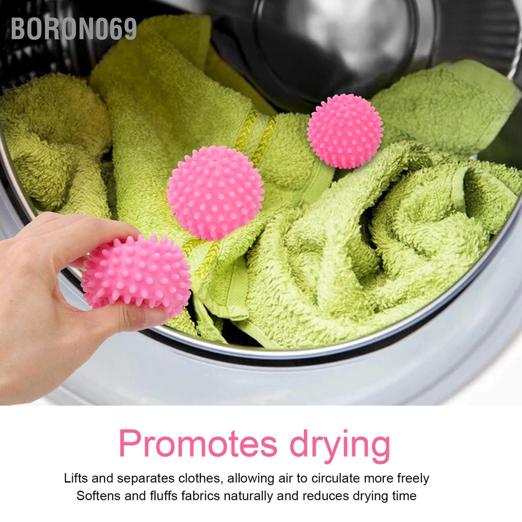 Boron069 Bóng giặt có thể tái sử dụng Ngăn ngừa vết bẩn rối loại bỏ PVC Làm mềm bóng cho máy 8 cái