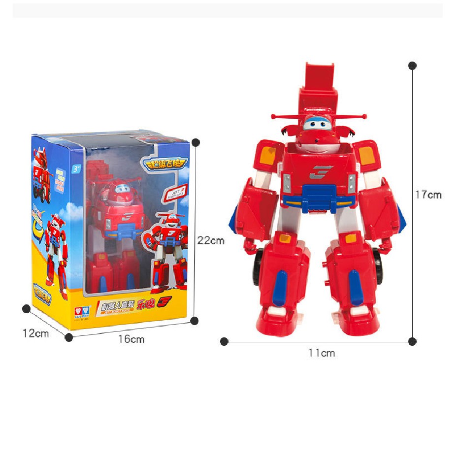 Super wings đội bay siêu đẳng Mô hình Jett tia chớp máy bay mini và robot Khổng lồ