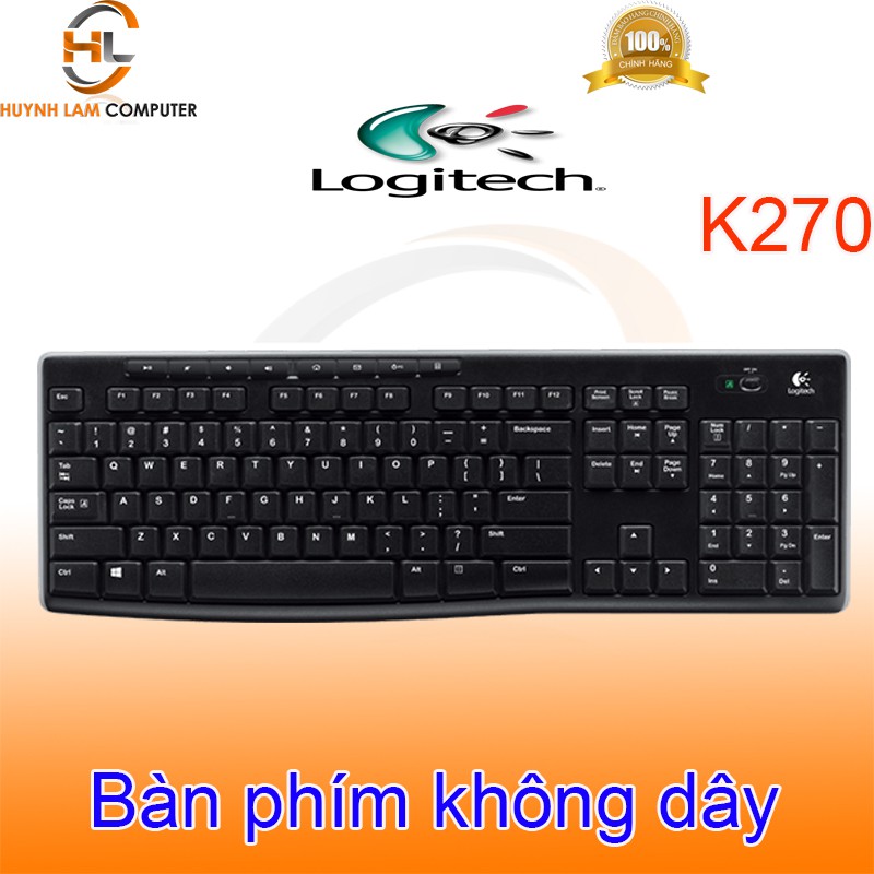 Bàn phím Logitech-Phím không dây Logitech K270 wireless màu đen DGW phân phối