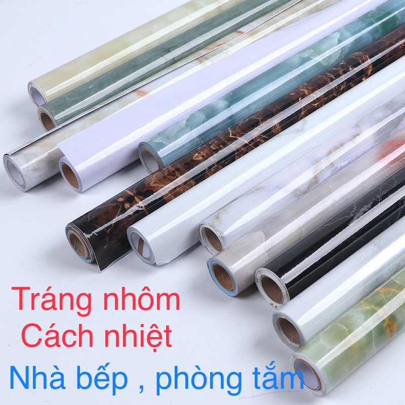 5M decal tráng nhôm vân đá 3D chống nước chịu nhiệt khổ 60cm