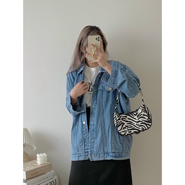 Áo Jacket Jean Oversize Chất Đẹp