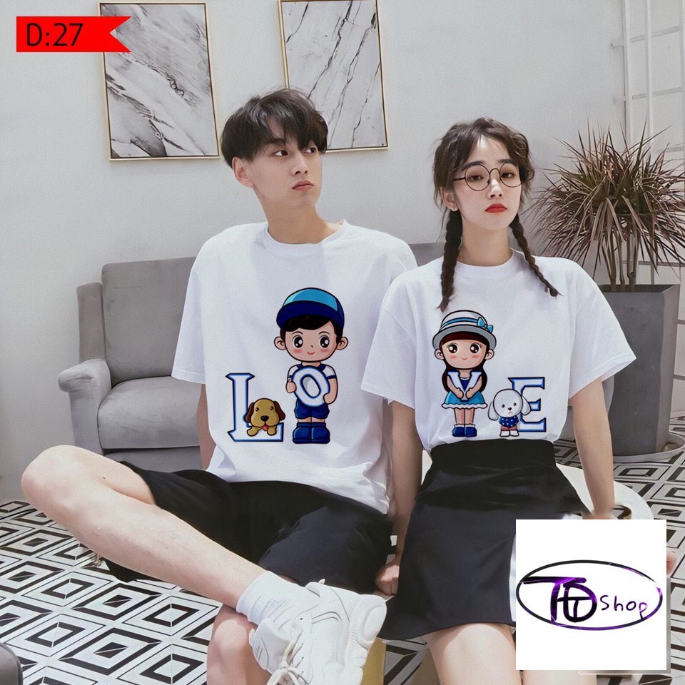Áo Đôi-Áo Cặp-Thun Coton Tự Thiết Kế