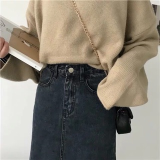 Chân váy jeans xẻ tà