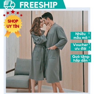 Áo choàng tắm khách sạn, đồ ngủ dài nữ nam cao cấp, vải cotton mặc mát, hàng xuất khẩu