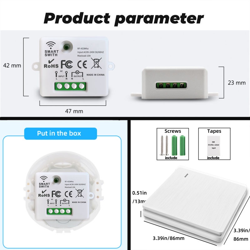 Công Tắc Điều Khiển Từ Xa AC 220V RF 433MHZ Chuyên Dụng