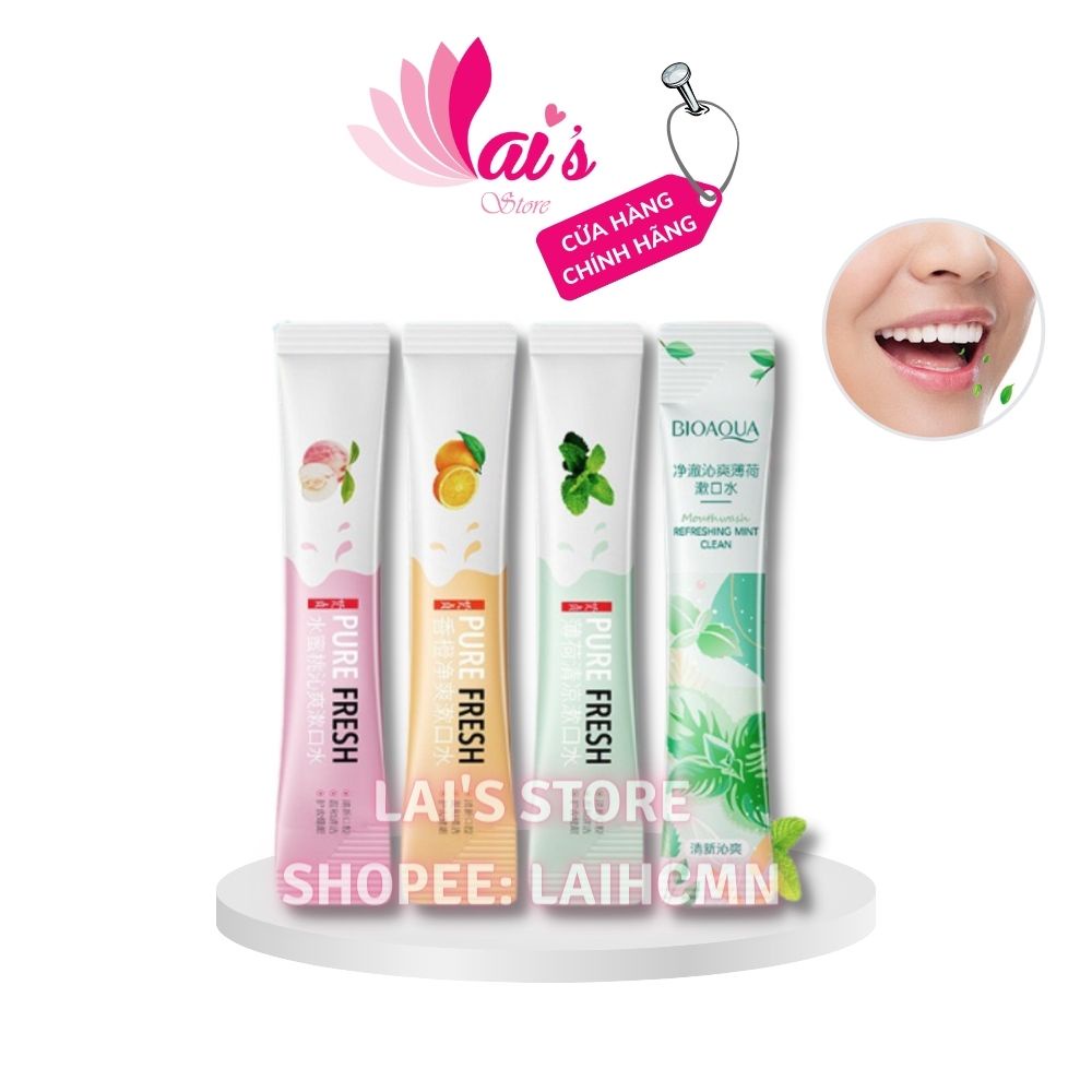 Nước Súc Miệng Venzen (1 Gói) 10ml Vị Đào, Cam, Bạc Hà Hơi Thở Thơm Mát Dài Lâu, Loại Bỏ Vết Ố Trên Răng, Hơi thở Có Mùi