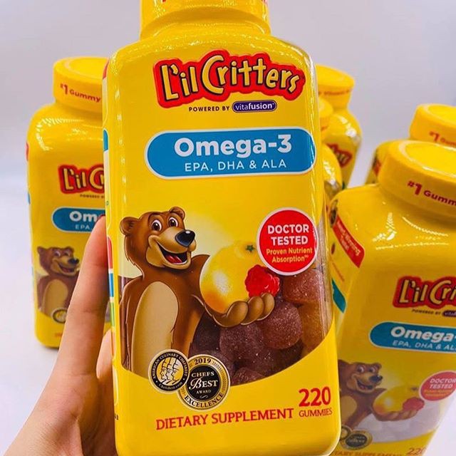 Kẹo dẻo L'il Critters bổ sung Omega-3 và DHA cho trẻ (220 Viên) - Nhập khẩu Mỹ