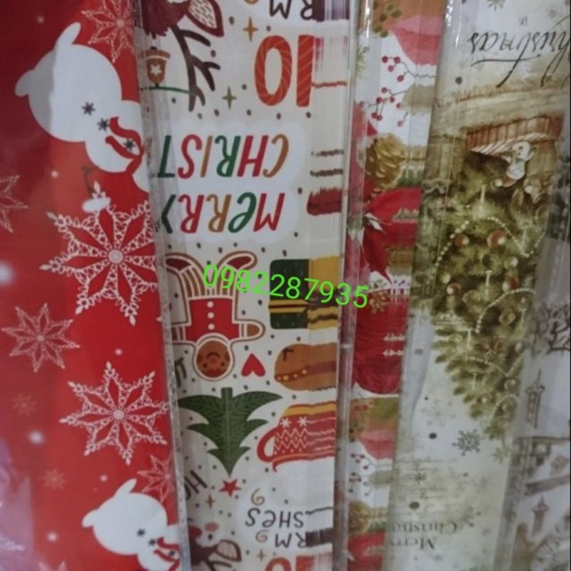 Set 10 tờ giấy gói quà hình bóng dày đẹp, giấy noel (mix đủ hình